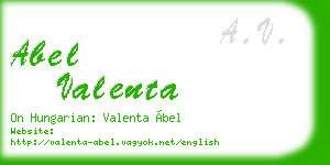 abel valenta business card