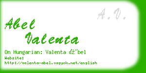 abel valenta business card